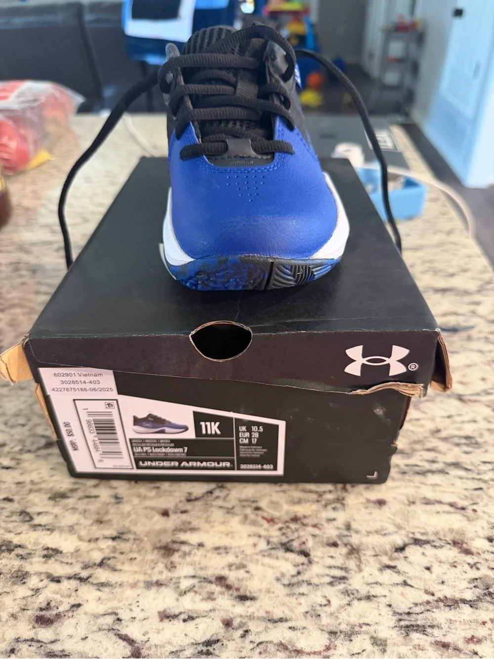 Under Armour Boys' Royal Blue and Black Lace-Up Sneakers